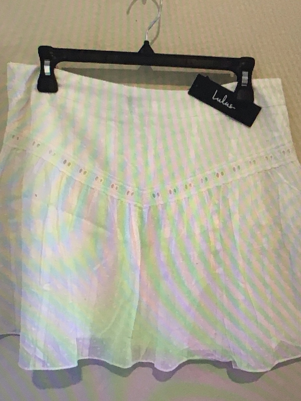 Lulu's White Eyelet-Trim Skort